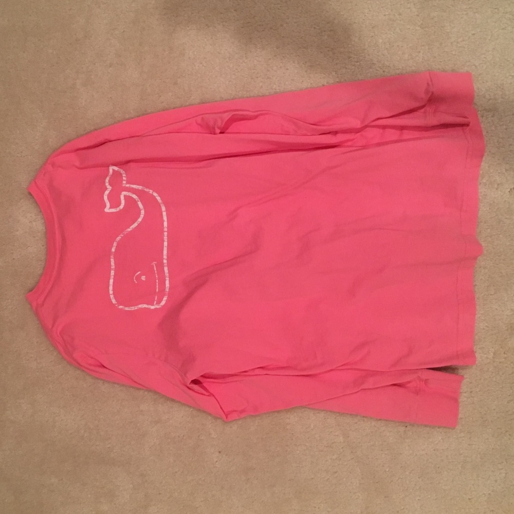 Vineyard Vines Pink Vintage Whale Long Sleeve Tee